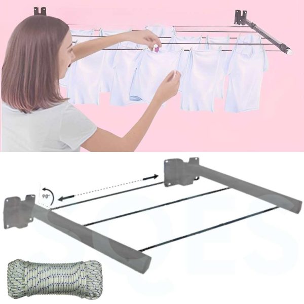 Sèche Linge Mural et Pliable - NOIR – Image 7
